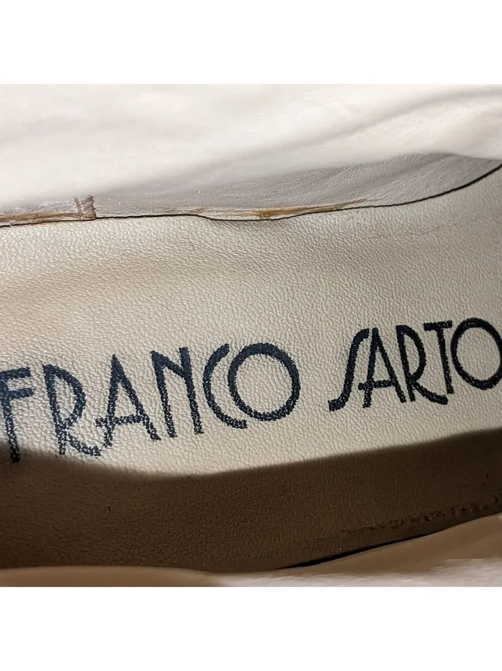 FRANCO Sarto leather embroidered tan western shooties, size 5.5M